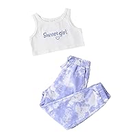 iiniim Toddler Little Girls Yoga Dance Sports Outfit Gymnastics Workout Tracksuits Crop Tops with Pants Set Sportswear