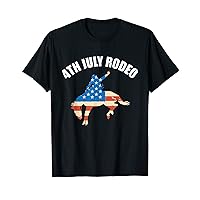 4th Of July Rodeo USA America Flag T-Shirt