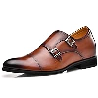 CHAMARIPA Men's Oxford Height Increasing Elevator Shoes Tuxedo Dress Shoes Genuine Leather 3.15'' Taller H62D11K011D