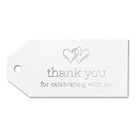 Linked at The Heart Favor Tags, 3-Inch, White/Silver