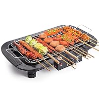 Smokeless Grill Portable Electric Grill, Large Capacity Household Electric Cooker with Temperature Adjustments for Kitchen Dinner Party