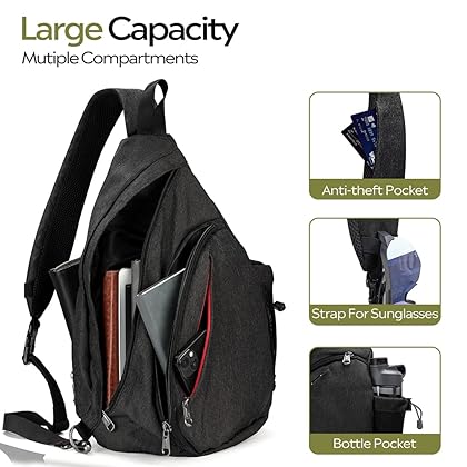OutdoorMaster Sling Bag - Crossbody Shoulder Chest Urban Outdoor Travel Backpack for Women & Men