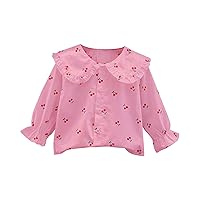 Toddler Kids Baby Girls Summer Casual Long Sleeves Blouse Doll Collar Shirt Winter Tops for Toddler Girls