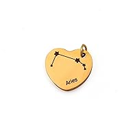 Astrology Necklace Custom Engraved Pendants Star Line Sign Necklace Constellation Necklace Heart Shape Star Sign Charms, WZ-70