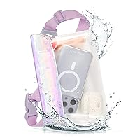 Case-Mate - IP68 Waterproof Fanny Pack/Bag with Triple Seal Protection, Adjustable Strap - Waterproof Phone Pouch/Case for iPhone 15 Pro Max/ 14 Pro Max/ 13 Pro Max/ Pixel 8 - Soap Bubble Iridescent