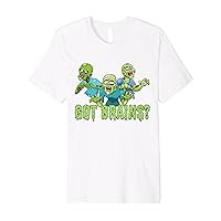 Got Brains? Hungry Zombie Funny Halloween Cartoon Zombies Premium T-Shirt