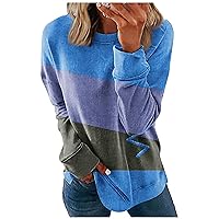 Long Sleeve Shirts for Women Trendy Casual Crewneck Graphic Sweatshirt Pullover Tops Fall Fashion Clothes
