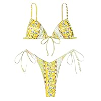 Sunflower Bathing Suits for Women Push Up Bikini Set Thong Brazilian Bathing Suit Beach Wear