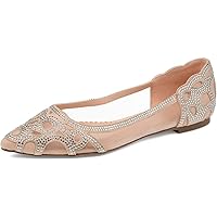 Journee Collection Womens Batavia Ballet Flat with Rhinestone Detail and Scalloped Edge