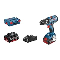 Bosch Professional 18 V System GSB 18V-28 Cordless Impact Drill, Max. Torque 63 Nm, Incl. 2 x 4.0 Ah Batteries, GAL 18V-40 Charger, L-Boxx