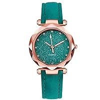 Women Watches, Fashionable Star Sky Exquisite Diamond Retro Leather Strap Quartz Ladies Wrist Watch for Women Business Casual Luxury Analog Watch
