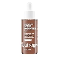 Neutrogena Healthy Skin Sensitive Skin Serum Foundation with Pro-Vitamin B5, Color Correcting & Pore Minimizing Liquid Foundation & Face Serum, Buildable Coverage, Deep 02, 1 oz