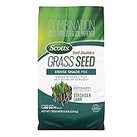 Scotts Turf Builder Grass Seed Dense Shade Mix with Fertilizer and Soil Improver, Grows With Little Sunlight, 5.6 lbs.
