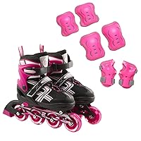 Fuchsia Inline Skates (L) + Protective Gear Bundle