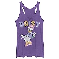 Disney Women's Mickey and Friends Daisy Duck Simple Portrait Juniors Tri Blend Tank