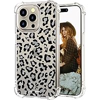 for iPhone 15 Pro Max Case Leopard Cheetah Cute Clear Design, Girly for Women Girls Floral Transparent Case Compatible with iPhone 15 Pro Max Leopard Cheetah Print