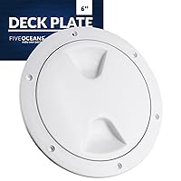 Five Oceans Boat Hatch, Marine Access Hatch, Round Inspection Deck Plate Hatch with Detachable Cover, UV Resistant ABS White Plastic, 4