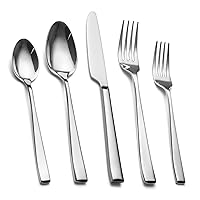 40 Piece Silverware Set Service for 8, EIUBUIE Premium Stainless Steel Cutlery Set, Mirror Polished Flatware Sets Heavy Duty and Solid, Modern Kitchen Eating Utensils Set Include Spoons Forks Knives