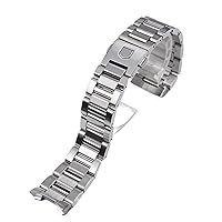 22mm 24mm Solid Stainless Steel Strap Bracelet Watch Strap For Heuer Calera Series Watch Accessories Band Steel Silver with logo
