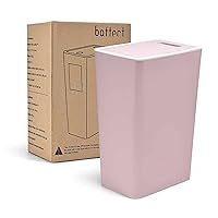 Baffect Small Trash Can with Lid Waste Basket Bathroom Garbage Can Dorm Room Essentials for Bedroom, Office, College-2.1 Gallon (Pink)