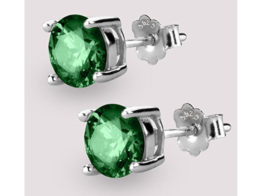 1 Pair Adabele Authentic Sterling Silver Birthstone Stud Earrings 4mm 0.25 Carat Tiny Cubic Zirconia Diamond Gemstone Hypoallergenic Nickel Free Jewelry Women Girl Men Gift