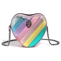Heart Shape Women's Bag Contrast Color Stitching Chain Shoulder Crossbody Bag