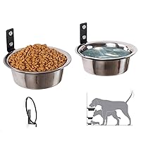Elevated Dog Bowls-2*48 Oz Wall Mounted Adjustable Elevated Heights Dog Bowl Stand-Metal Elevated Pet Raised Feed Bowl, Stable Comfort Feeding Bowls for Medium Large Dogs,Indoor/Outdoor(Collapsible)