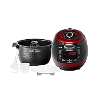 CUCKOO CRP-HZ0683FR | 6-Cup (Uncooked) Induction Heating Pressure Rice Cooker | 13 Menu Options, Auto-Clean, Voice Guide, Made in Korea | Black/Red