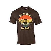 Best Father by Par Disc Golf Father's Day Golfer Birthday Short Sleeve T-Shirt Graphic Tee-Brown-6xl