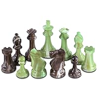 Zeus High Polymer Heavy Weighted Chess Pieces with 3.75 Inch King and Extra Queens, Pieces Only, No Board