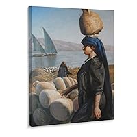 Posters Vintage Poster Abstract Art Pottery Pot Woman Aboriginal Poster Canvas Wall Art Prints for Wall Decor Room Decor Bedroom Decor Gifts 24x32inch(60x80cm) Frame-Style