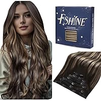 Balayage Clip in Hair Extensions 18 Inch Black to Caramel Brown and Natural Black Clip in Balayage Human Hair Extensions 7pcs 120 Grams Clip in Real Hair Extensions