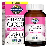 Garden of Life Vitamin Code Raw One Once Daily Multivitamin Capsules, Fruits, Veggies, Probiotics for Womens Health, Vegetarian, Gluten Free, 75 Count