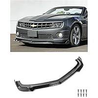Replacement for 2010-2013 Chevrolet Camaro SS Models | Performance Package Style Front Bumper Lip Chin Spoiler Ground Effect (ABS Plastic - Painted Glossy Black)