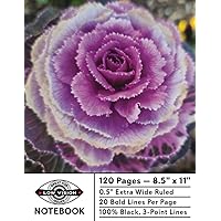 Great for Low Vision Issues Notebook - Cabbage Flower Photo - 120 Extra Wide Ruled Pages: 20 Bold 100% Black 3-Point Lines Per Page Great for Low Vision Issues Notebook - Cabbage Flower Photo - 120 Extra Wide Ruled Pages: 20 Bold 100% Black 3-Point Lines Per Page Paperback