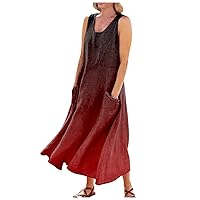 Summer Dresses for Women 2024 Maxi Black Printed Sundresses Plus Size Flower Girl Beach Linen Dress for Women Summer