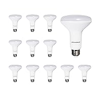 Sylvania LED Flood BR30 Light Bulb, 65W = 9W, 10 Year, 650 Lumens, Dimmable, 3000K, White - 12 Pack (41263)