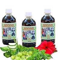 Adivasi Natural Pure Herbal Hair Oil - Made By Pure Adivasi - Indian Hair Oil for Men and Women, Bio Oil for Hair, Natural Care for Beautiful Hair (100ml) (Pack 3)
