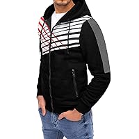 Men's Full-Zip Hooded Sweatshirt Lightweight Long Sleeve Sweatshirt Sports Hooded Jacket Casual Pullover Hoodies
