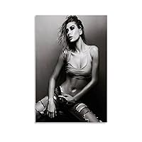 DMIEXA Hailey Baldwin Black And White Poster Artworks Picture Print Wall Art Painting Canvas Gift Decor Homes Decorative 08x12inch(20x30cm)