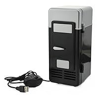 New Mini Red USB Fridge Cooler Beverage Drink Cans Cooler/Warmer Refrigerator for Laptop PC Computer Black H-UF05Black