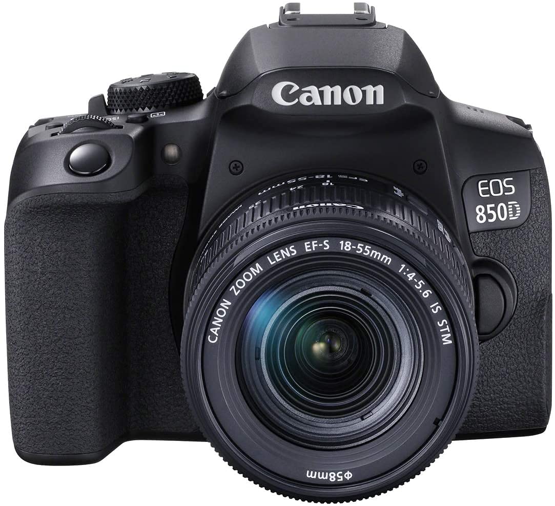 Canon EOS 850D (Rebel T8i) DSLR Camera with 18-55mm is STM Zoom Lens Bundle + 64GB Memory, Case, Tripod and More (Renewed)