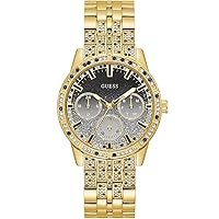 GUESS Ladies Sport Multifunction Duotone Crystal 40mm Watch – Pink Glitz Dial with Rose Gold-Tone Stainless Steel Case & Bracelet