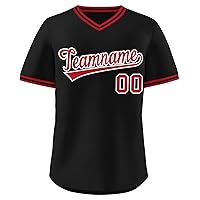 Custom Baseball Jersey Stitched Personalized Name Number Hip Hop Athletic V-Neck Shirts for Men Women Youth