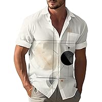 Mens Casual Shirts Short Sleeve Button Down Shirts Fashion Summer Beach Shirt Lightweight Hawaiian Tshirt Blouse