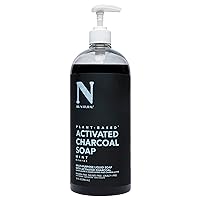 Dr. Natural Charcoal Liquid Soap, Mint, 32 oz - Plant-Based - Made with Shea Butter - Rich in Essential Oils - Paraben-Free, Sulfate-Free, Cruelty-Free - Multi-Use Liquid Soap