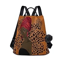 ALAZA Beautiful Traditional African American Woman Backpack for Daily Shopping Travel