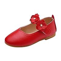 Black Shoes for Girls,Children Baby Girls Leather Flower Princess Shoes Soft Dance Shoes Kids Shoes 1-11 Years