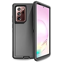 Case for Samsung Galaxy Note 20 Ultra 5G, Defender Phone Case Heavy Duty Shockproof Dustproof Rugged Protective, 3 in 1 Bumper Cover Black(Without Built-in Screen Protector)