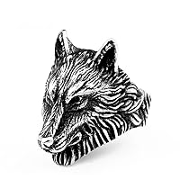 Cool Mens Stainless Steel Viking Fenrir Wolf Head Ring For Men Size 8-13